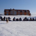 Happy Snowmobilers at 5 Lakes Lodge near Millinocket, Maine - photo: Richard Levasseur